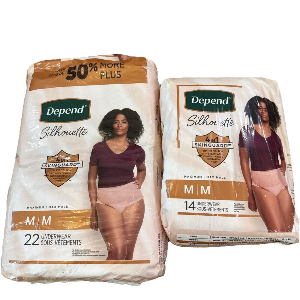 38 Count Depend Silhouette Adult Diapers, Incontinence & Postpartum Bladder Leak